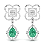 Ivana Jewels Earrings White Gold / 14KT Fancy Shape Diamonds & Round Shape Diamonds Earring