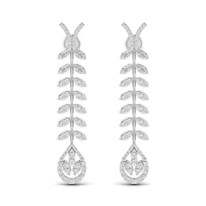 Ivana Jewels Earrings White Gold / 14KT Fancy Style Drops Earrings For Her
