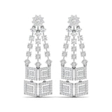 Ivana Jewels Earrings White Gold / 14KT Geometric Diamond Dangle Earrings