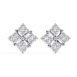 Ivana Jewels Earrings White Gold / 14KT Geometric Diamond Stud Earrings