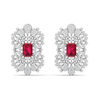 Ivana Jewels Earrings White Gold / 14KT Gold Emerald Drop Earrings