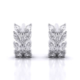 Ivana Jewels Earrings White Gold / 14KT Laurel leaf Hoop Huggies Earrings