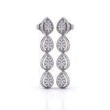 Ivana Jewels Earrings White Gold / 14KT Leaf Design Drop Earrings