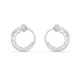 Ivana Jewels Earrings White Gold / 14KT Marquise & Round Diamonds Hoop Earring