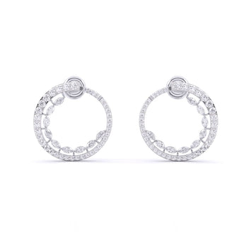 Ivana Jewels Earrings White Gold / 14KT Marquise & Round Diamonds Hoop Earring