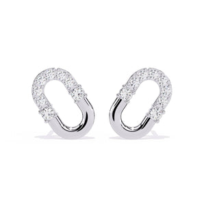 Ivana Jewels Earrings White Gold / 14KT Minimalist Oval Diamond Earrings