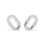 Ivana Jewels Earrings White Gold / 14KT Minimalist Oval Diamond Earrings