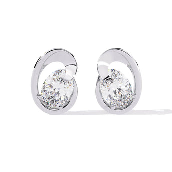 Ivana Jewels Earrings White Gold / 14KT Modern Diamond Stud Earrings