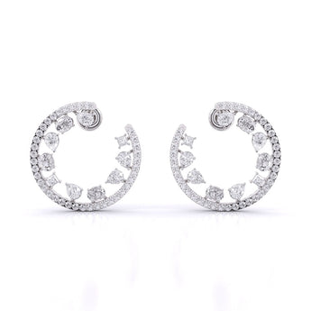 Ivana Jewels Earrings White Gold / 14KT Multi Shape Open Hoop Earring
