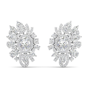 Ivana Jewels Earrings White Gold / 14KT Oval & Marquise Diamond Earrings Sets.