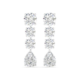 Ivana Jewels Earrings White Gold / 14KT Pear and Round Diamond Earrings