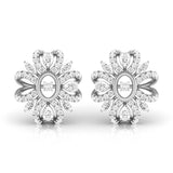Ivana Jewels Earrings White Gold / 14KT Pear, Marquise & Round Diamond Clustered Stud Earrings