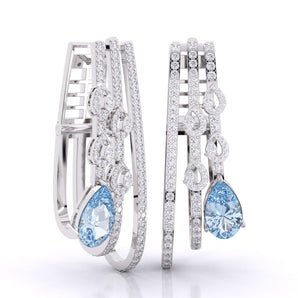 Ivana Jewels Earrings White Gold / 14KT Pear Shape Aquamarine Earrings