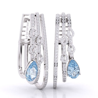 Ivana Jewels Earrings White Gold / 14KT Pear Shape Aquamarine Earrings