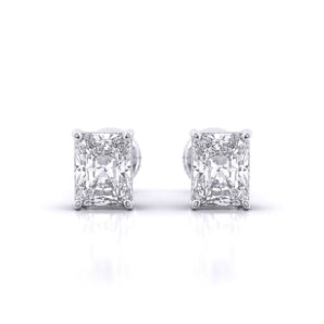 Ivana Jewels Earrings White Gold / 14KT Radiant Cut Solitaire Earrings