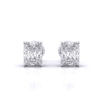 Ivana Jewels Earrings White Gold / 14KT Radiant Cut Solitaire Earrings