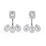 Ivana Jewels Earrings White Gold / 14KT Rectangular and Teardrop Diamond Earrings