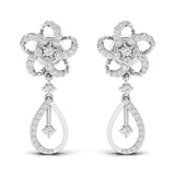 Ivana Jewels Earrings White Gold / 14KT Round Cut Diamonds Dangler Earring
