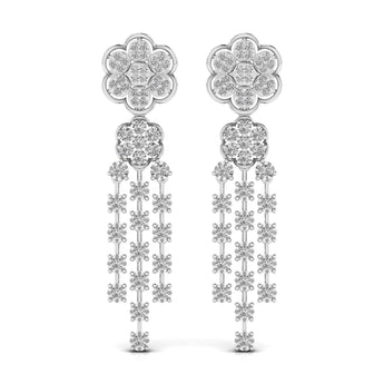 Ivana Jewels Earrings White Gold / 14KT Round Cut Diamonds Dangler Earring