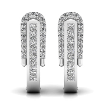 Ivana Jewels Earrings White Gold / 14KT Round Cut Diamonds Halo Earring