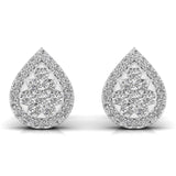 Ivana Jewels Earrings White Gold / 14KT Round Cut Diamonds Leaf Shape Earrings