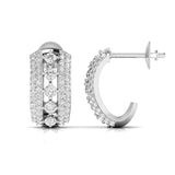 Ivana Jewels Earrings White Gold / 14KT Round Cut Diamonds Sparkling Hoops Earrings