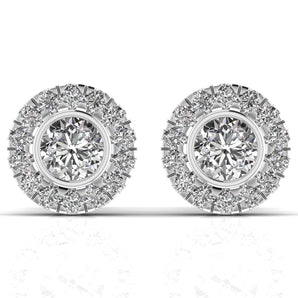 Ivana Jewels Earrings White Gold / 14KT Round Cut Diamonds Studs Earring