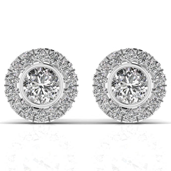 Ivana Jewels Earrings White Gold / 14KT Round Cut Diamonds Studs Earring