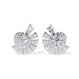 Ivana Jewels Earrings White Gold / 14KT Round Diamond Cluster Earrings