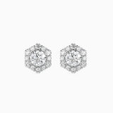 Ivana Jewels Earrings White Gold / 14KT Round Diamonds Halo Studs Earring