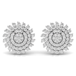 Ivana Jewels Earrings White Gold / 14KT Round Diamonds Studs For Her