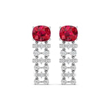 Ivana Jewels Earrings White Gold / 14KT Ruby and Diamond Drop Earrings