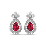 Ivana Jewels Earrings White Gold / 14KT Ruby and Diamond Earrings