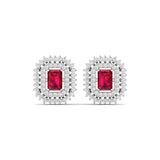 Ivana Jewels Earrings White Gold / 14KT Ruby and Diamond Stud Earrings