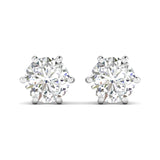 Ivana Jewels Earrings White Gold / 14KT Six-Prong Diamond Stud Earrings