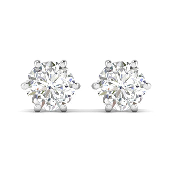 Ivana Jewels Earrings White Gold / 14KT Six-Prong Diamond Stud Earrings
