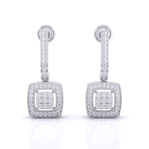 Ivana Jewels Earrings White Gold / 14KT Sleek Drop Diamond Earrings