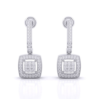 Ivana Jewels Earrings White Gold / 14KT Sleek Drop Diamond Earrings