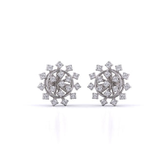 Ivana Jewels Earrings White Gold / 14KT Snowflake Diamond Studs