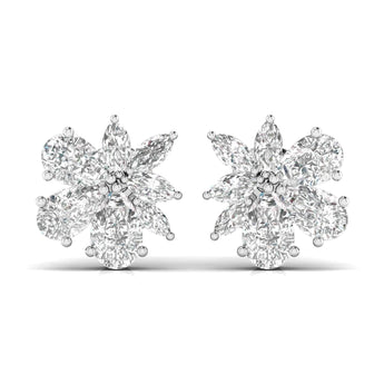 Ivana Jewels Earrings White Gold / 14KT Solitaire Pear Shape & Marquise Shape Diamonds Fancy Earring