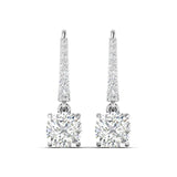 Ivana Jewels Earrings White Gold / 14KT Square Cushion Diamond Dangle Earrings