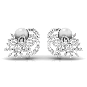 Ivana Jewels Earrings White Gold / 14KT Stylish Party Wear Earring For Her