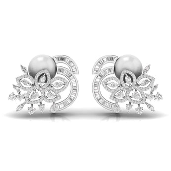 Ivana Jewels Earrings White Gold / 14KT Stylish Party Wear Earring For Her