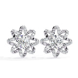Ivana Jewels Earrings White Gold / 14KT Sunflower Inspired Earrings