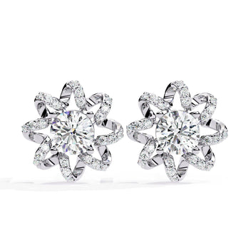 Ivana Jewels Earrings White Gold / 14KT Sunflower Inspired Earrings
