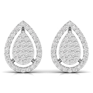 Ivana Jewels Earrings White Gold / 14KT Teardrop Round Cut Diamond Earrings