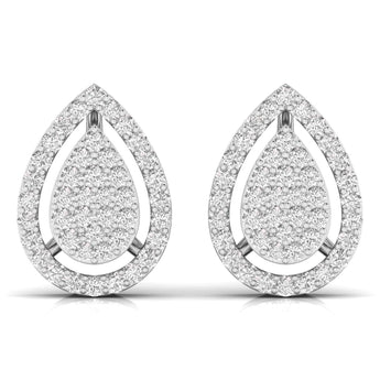 Ivana Jewels Earrings White Gold / 14KT Teardrop Round Cut Diamond Earrings