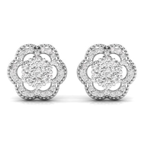 Ivana Jewels Earrings White Gold / 14KT Twisted Floral Lab Grown Diamond Studs Earring