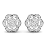 Ivana Jewels Earrings White Gold / 14KT Twisted Floral Lab Grown Diamond Studs Earring
