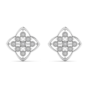 Ivana Jewels Earrings White Gold / 14KT Unique Diamond Stud Earrings